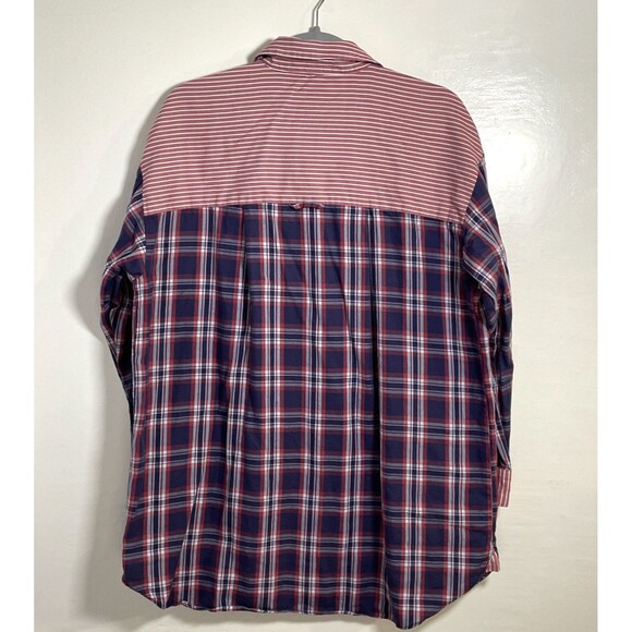 By Anthropologie Flannel Boyfriend Women's Button down Shirt Medium 100% Cotton - Picture 4 of 9